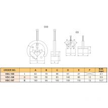 Paire de blocs en v - étriers de serrage réglables Vertex VBC-197