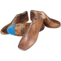 Biscottini - Set 2 Vecchia forma di scarpa anticata in legno misure e forme assortite