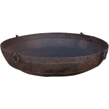 Biscottini - Braciere da giardino Barbecue Brucialegna da esterno Attizzatoio Portalegna vecchio contenitore in ferro battuto rustico
