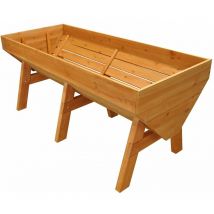 Selections - Veg-Trough Large Wooden Raised Vegetable Bed Planter with 3 Liners
