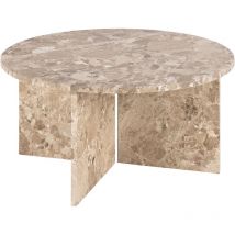 Vega table basse Ø90cm marbre marron.