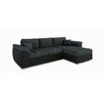 Romano - Vegas Universal L-Shape Corner Sofa Bed - Dark Grey & Black