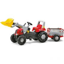 Rolly Toys - Véhicule à pédales Junior rt + remorque à partir de 3 ans, pneus à chambre à air
