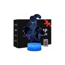 Veilleuse 3D, Jouets Spiderman Pour Garçons, 16 Couleurs Avec Télécommande-