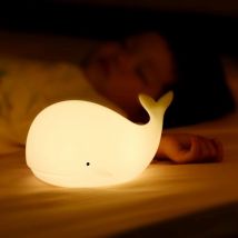 Veilleuse bébé Baleine, 7 Couleurs Veilleuse led Fille Garcon Adulte Rechargeable, Kawaii Deco Chambre,Lampe Chevet Veilleuse Enfant Silicone