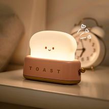 Veilleuse Enfant, led Lampe de Chevet Toaster, Veilleuse Bébé, Veilleuse Rechargeable usb, Veilleuse Bebe à Intensité Variable, Lampe avec Fonction