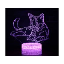 Luce Notturna 3D Gatto Luce Notturna led Lampada Illusione Ottica Luce Notturna per Bambini Lampada da Comodino Lampada da Tavolo Regali per Ragazze