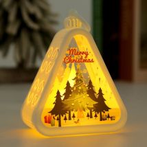 Veilleuse de décoration de Noël rétro, cadeau lumineux, accessoires d'affichage de bureau, lumière d'ambiance (arbre de Noël)