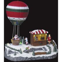 Village de Noël stand mongolfière animé 9 led à piles - Feeric lights & christmas
