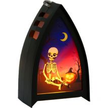 Yzmrbdqc - Veilleuse d'Halloween, décoration de table d'Halloween de sorcière squelette de citrouille - Fêtes d'Halloween