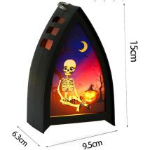 Veilleuse d'Halloween, décoration de table en forme de citrouille et de sorcière - Fêtes d'Halloween