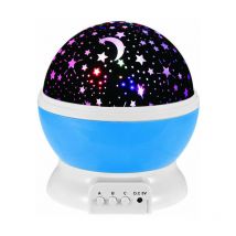 Zhuoxuan - Veilleuse Enfant, Lampe Projecteur Rotation à 360° Romantique,Veilleuse Bébé Étoiles, Lampes de Chevet Lampes d'ambiance-Bleu