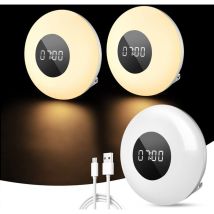 Veilleuse Enfant, Veilleuse Prise Electrique, 3 Couleurs & 10 Niveaux De Luminosité Veilleuse Led Avec Horloge, Veilleuse Bébé Télécommande