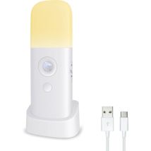 Veilleuse Enfant,Lampe Détecteur de Mouvement, Luminosité Ajustable,Portable, Rechargeable, pour chambre à coucher, chambre d'enfant, et salon