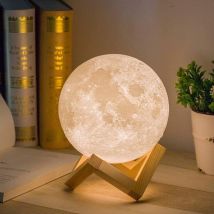 Veilleuse Lampe de nuit en forme de lune, chargement usb et contrle tactile, pour adultes et enfants, blanc chaud à froid (12 cm)