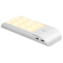 Veilleuse Led Automatique,Veilleuse Détecteur de Mouvement Rechargeables usb, ON/AUTO/OFF,Lampe de Placard Blanche Naturelle,Aimanté,pour Salon,