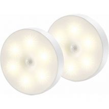Veilleuse Led, Magnétique lampe detecteur de mouvement interieur avec tampons adhésifs gratuits, Coller n'importe où, Capteur sans fil USB