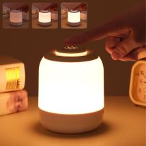 Veilleuse led portable pour chevet d'enfants et d'adultes, lampe de chevet à lumière chaude à intensité variable, veilleuse douce pour les yeux,