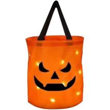 Veilleuse led pour tours ou sacs lumineux à led pour tours ou sacs à bonbons à la citrouille Grands sacs à bonbons multifonctions pour enfants