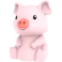 Veilleuse petit cochon rose à défilement de couleurs 9 cm