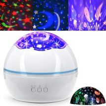 Veilleuse pour enfants bébé étoile veilleuse projecteur lampe 360 ​​degrés rotatif 2 en 1 océan étoilé veilleuse projecteur 8 couleurs lumière