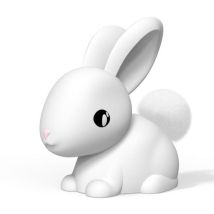 Veilleuse rechargeable souple lapin blanc – 5404006062119 – Silicone souple – Dimensions : 14 × 11 × 11 cm – HEART AND HOME