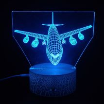 Veilleuse3D Avion led Lampe Art Déco Lampe lumières led Décoration Lampe Contrôle à distance 7/16 couleurs Change usb Powered Enfants Cadeau
