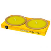 Flower - Pack 2 velas citronela plato terracota 14cm 20555