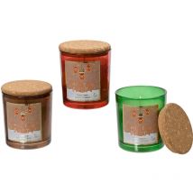 Vela Aromática Cera Vaso Cristal Tapa Corcho Duración3h 3Modelos