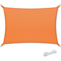 Zolginah - Vela de sombra de 2 x 4 m, resistente al agua, para patio, terraza, jardín, protección solar, 90 % de protección uv, con cuerda incluida.