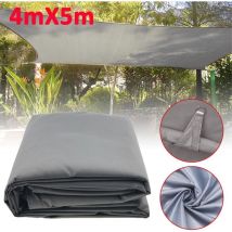 Vela de Sombra Impermeable 4 x 5 m Rectángulo Protección Solar UV Gris Terraza Balcón