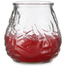 Vela geranio rojo transparente vidrio parafina 6 unidades (9 x 9,5 x 9 cm)