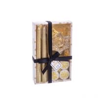 Vela Nav. 21,70X13,30X3,80 + Portavelas Set Oro Juinsa