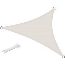 Vela Ombreggiante Impermeabile Protezione Anti Raggi uv Tenda Telo Tenda da Sole a Vela per Esterno (3.6x3.6x3.6 mt, ecrù)