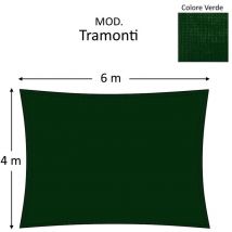 Vela ombreggiante tenda da sole telo tramonti colore verde rettrangolare 4x6 m