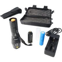 Led Taschenlampe 10W IR547 Zoom Funktion 300m Aluminium wiederaufladbar - Velamp