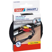 Organizador De Cables Cinta Reutilizable 5mX10mm Negro Tesa