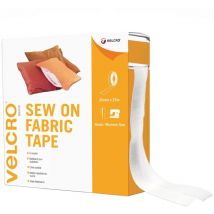 Brand Nastro in Tessuto da Cucire & Incollare Nastro Autoadesivo Taglia su Misura con Gancio e Asola Forti Bianco 20 mm x 5 m - Velcro