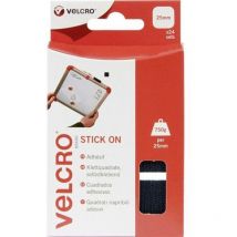 VEL-EC60236 Pastilles carrées auto-agrippantes à coller partie velours et partie agrippante (l x l) 25 mm x 25 - Velcro