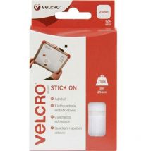 VEL-EC60235 Pastilles carrées auto-agrippantes à coller partie velours et partie agrippante (l x l) 25 mm x 25 - Velcro