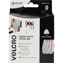 Velcro - VEL-EC60242 Bande auto-agrippante à coller partie velours et partie agrippante, extra-fort (l x l) 1000 mm x 50