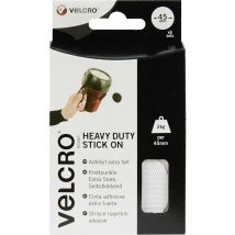 VEL-EC60249 Pastilles rondes auto-agrippantes à coller partie velours et partie agrippante, extra-fort (ø) 45 mm blanc 6 paire(s) W38516 - Velcro