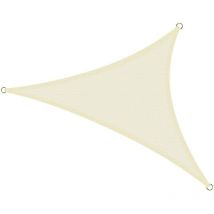 Vele ombreggianti triangolari, m 3,6x3,6x3,6 - avorio + Kit di fissaggio inox a muro