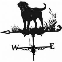 Gabrielle - Veleta decorativa de acero inoxidable para jardín, color negro, con indicador de dirección del viento, estilo retro, estilo rústico,