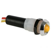 Piloto led 12V amarillo - caja de cromo