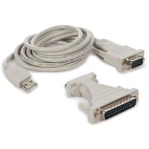 Velleman USB auf serielles Kabel 1 m PVC RS232 Unterstützung Männlich/Männlich Grau