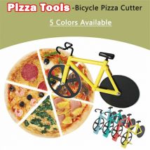 Tophomer - Vélo Couteau à Pizza Couteau à Pizza Rouleau à Pizza Coupeur Outils de Cuisine blanc