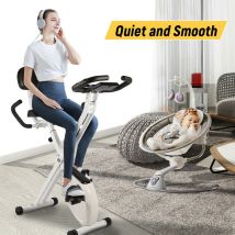 Vélo D'Appartement Pliable - 8 Niveaux De Résistance Magnétique - Volant D'Inertie 2,5kg - Écran Lcd Multifonction - Siège Réglable - Support Tablette