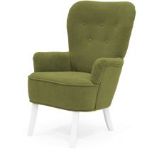 Sofiland - Velo Sessel - Gepolsterter Sessel Mit Holzbeinen Retro-stil Farbe Grün