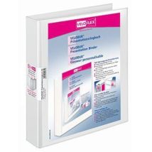 Präsentationsringbuch velodur 46mm din A4 4 Ringe D-Mechanik Pappe weiß
